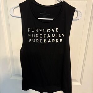 Pure Barre Black Muscle Tee with White Text